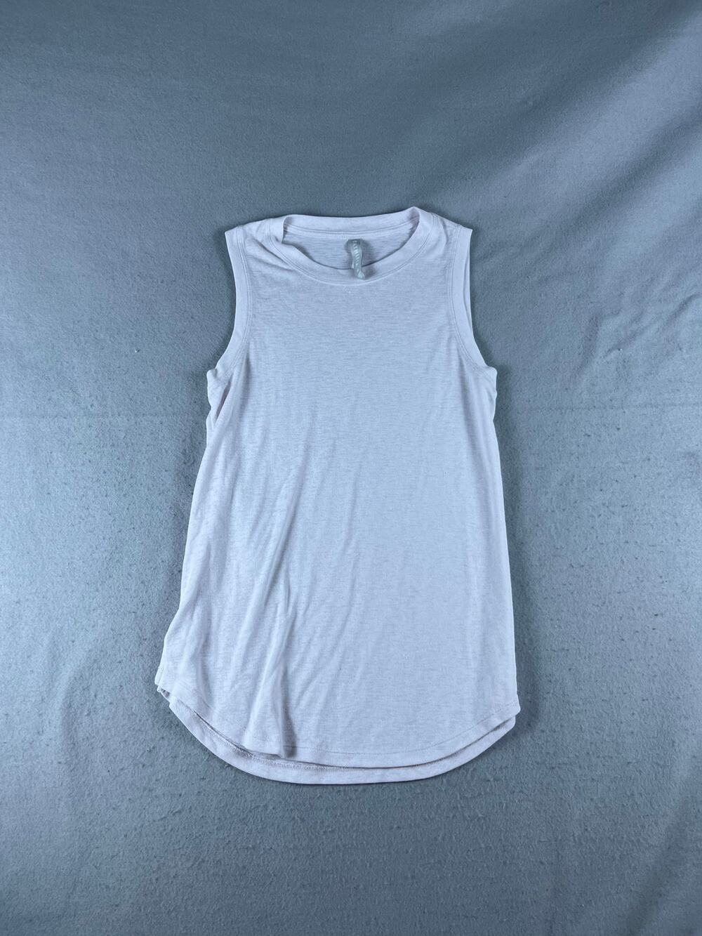 Athleta Tank Top Womens XS White Sleeveless Round Neck Hem Slub Knit Lightweight